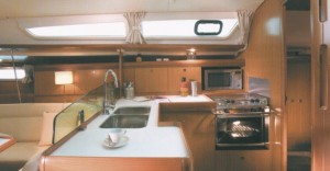 Galley in the Jeanneau 39i Performance