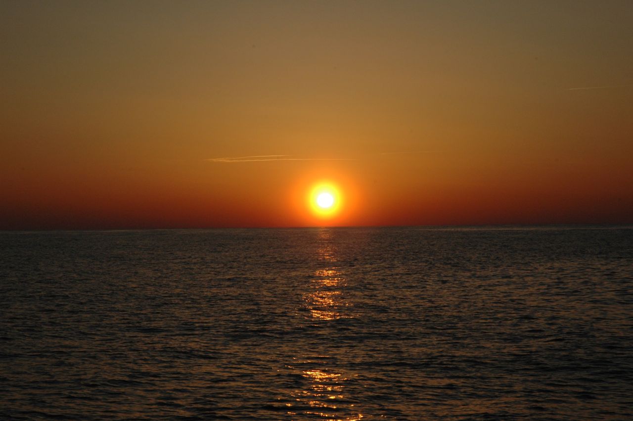 Amazing sunset offshore on the Atlantic.