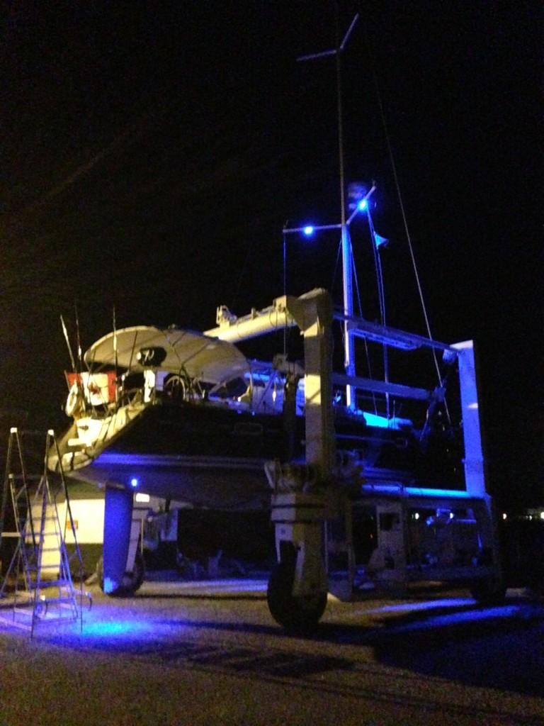 Black Diamond spending the night in the lift, had to put the blue lights on!