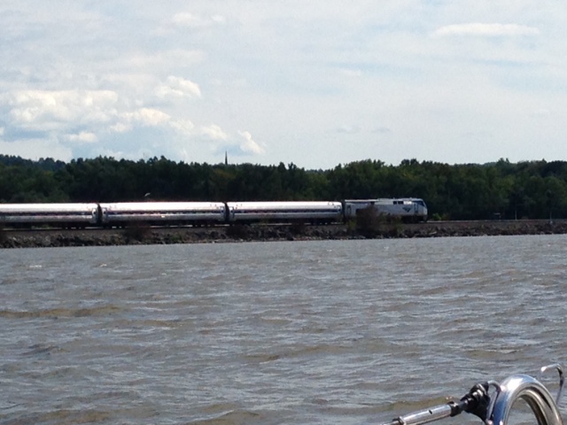 Amtrak Train on the Hudson.