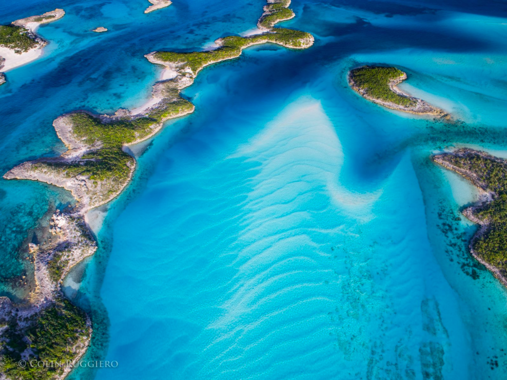 Exuma Bahamas from the sky